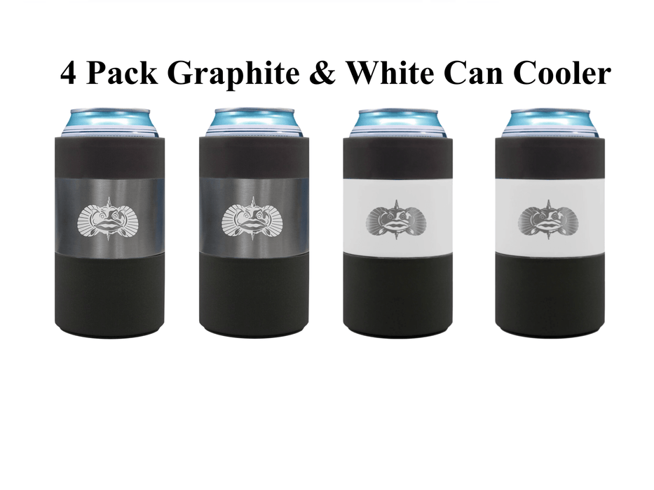 4 Pack Graphite & White Can Cooler