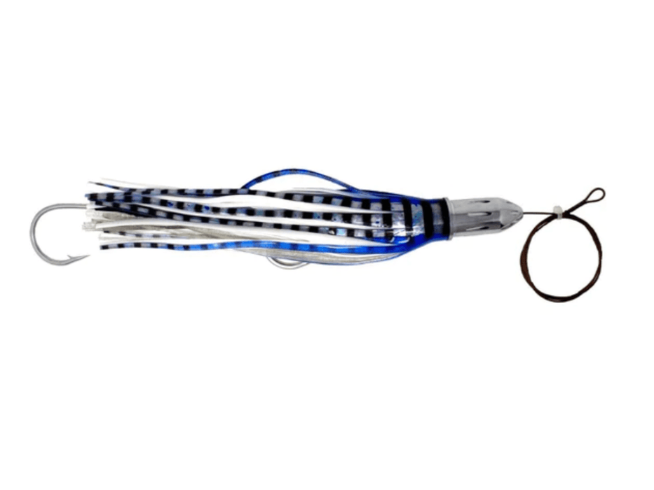 Blue/White Chrome Jet Head Saltwater Trolling Lures With 12/0 Hookset (17oz)