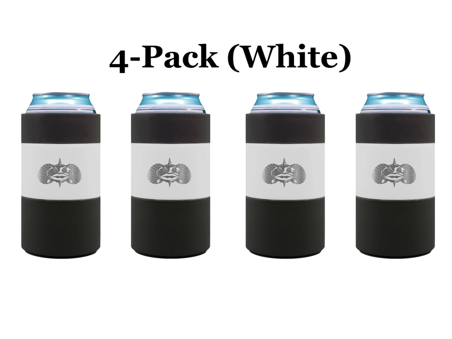 4-pack White Toadfish Non Tipping Can Cooler