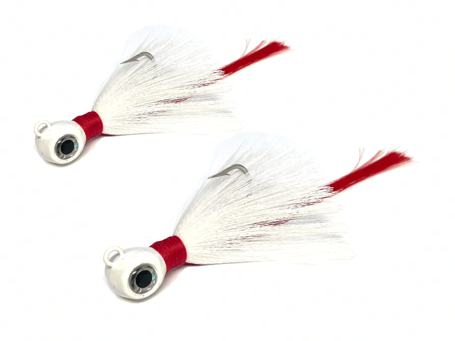 Two Pack White and Red Snook Jig