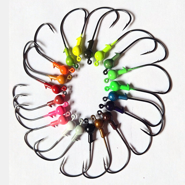 Redfish jig heads in 20 colors