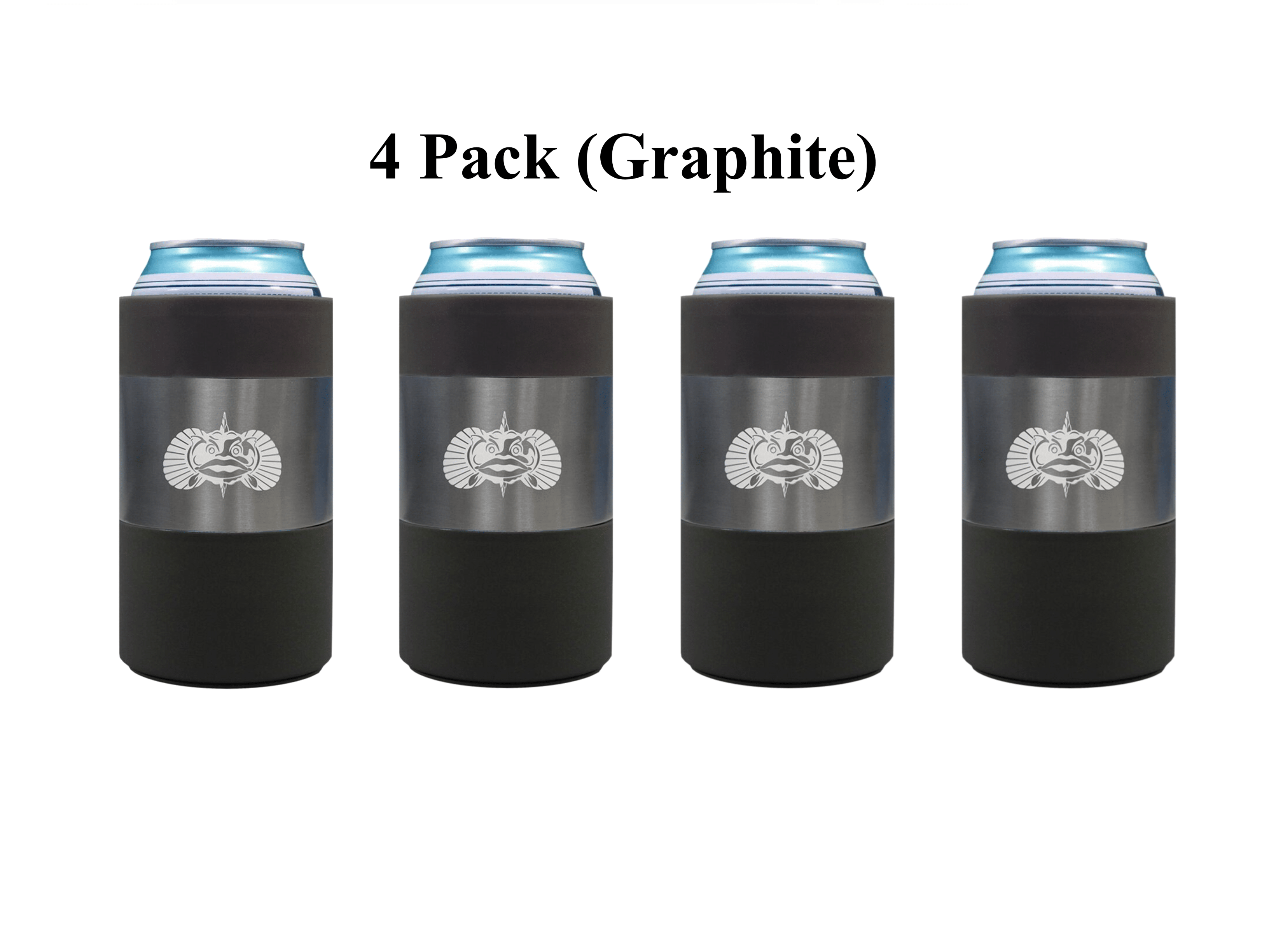 4-pack Graphite Toadfish Can Cooler
