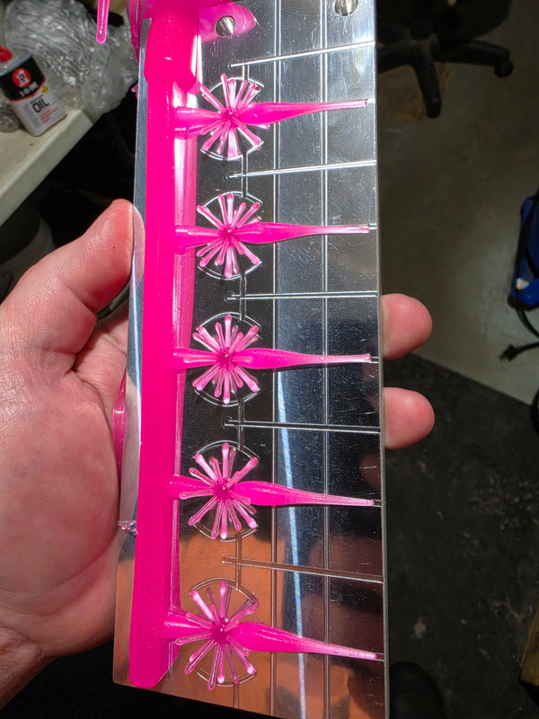 Pink Glow Urchin Minnow 2 inch crappie and panfish soft plastic bait