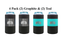 4 Pack Graphite & Teal Can Cooler