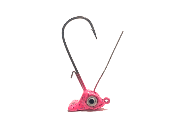 Pink Sparkle weedless stand up Ned rig jig heads