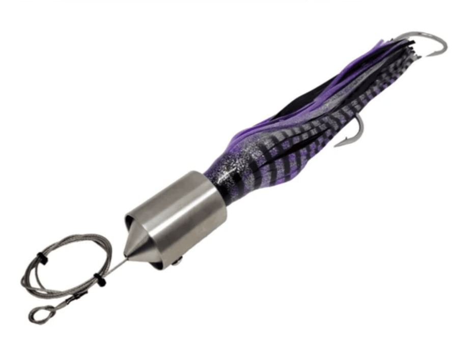 Purple/Black Cowbell Fishing Lures (28oz) 12/0 Hookset