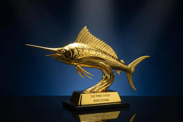 Gold Inshore Slammer saltwater jig head with J hook for redfish, trout and flounder