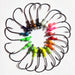 Painted ball head jig heads 3-pack color chart, 30 degree Kahle hook saltwater jigs for flounder and redfish, made in the USA