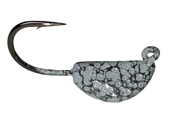 White W/ Grey Crackle Fish Taco Jigs - Hunting and Fishing Depot