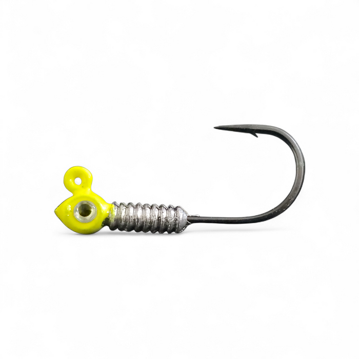 barbed hooks for fishing XL Long Barbed Jigs W/ Eyes (3/0 2X Strength Hooks) 3/16oz / New Gold / Silver