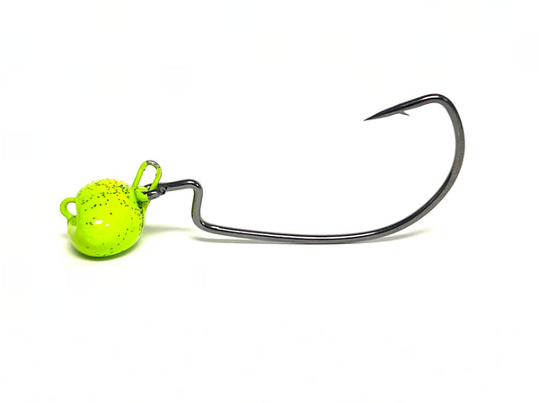 Football Head Swing Jig with wide gap worm hook