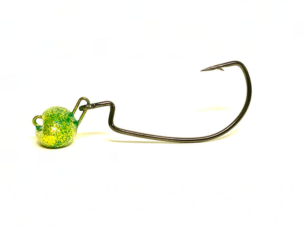 Football Head Swing Jig with wide gap worm hook