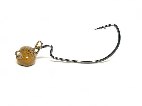 Football Head Swing Jig with wide gap worm hook
