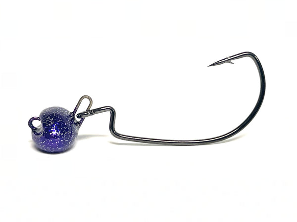 Football Head Swing Jig with wide gap worm hook