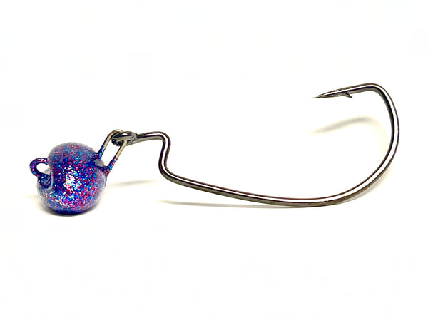 Football Head Swing Jig with wide gap worm hook