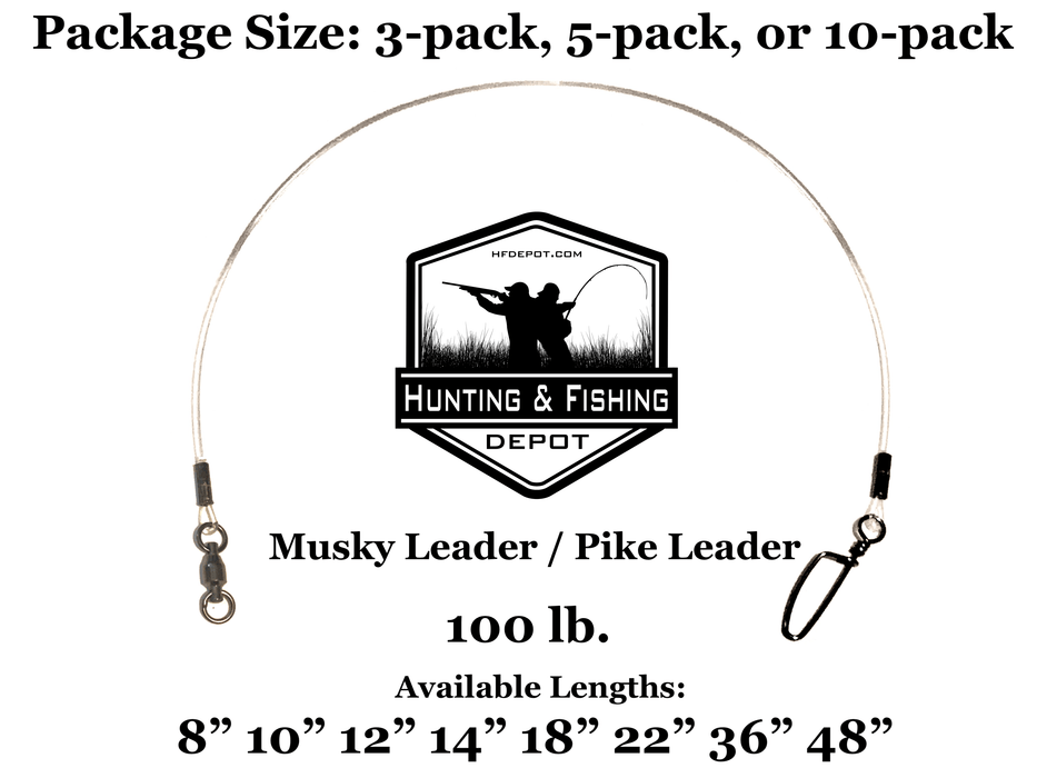 100lb Musky Leader 10-Pack / 36" 100lb Musky Leader 10-Pack / 36"