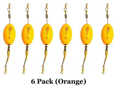 2.5" Orange Oval Popping Cork 6pk