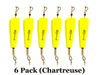 6 pack 5" Chartreuse speck-a-nater popping cork