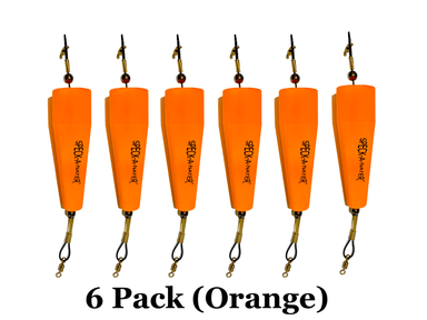 6 pack 5" Orange speck-a-nater popping cork