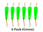 6 pack 5" green speck-a-nater popping cork