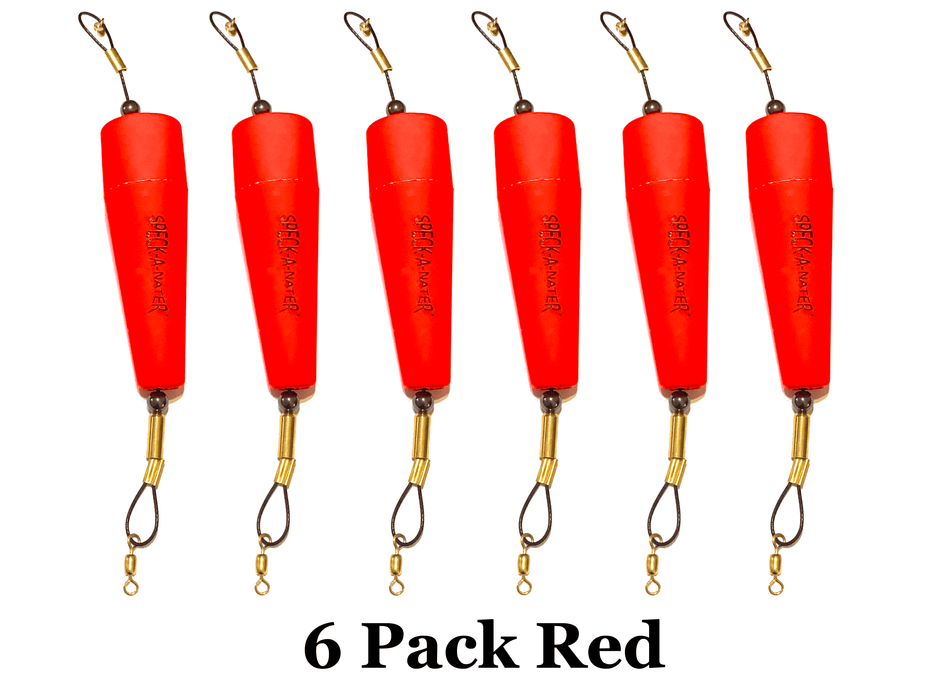 6 pack 5" red speck-a-nater popping cork