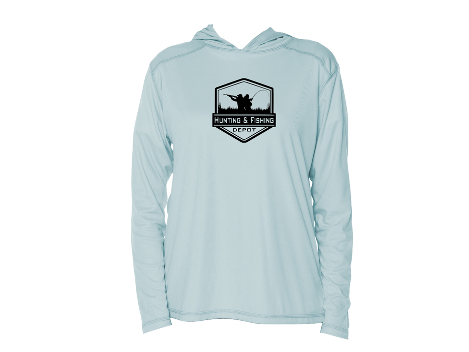 Light Blue Hooded Performance Fishing Shirt- HFD– Hunting and Fishing Depot