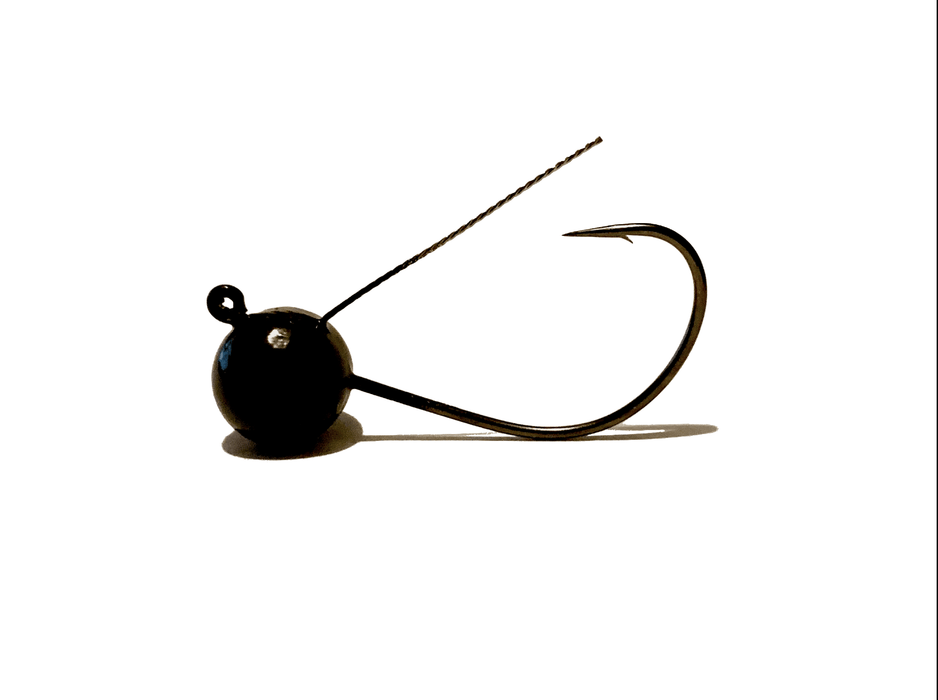 Black Weedless Wacky Weighted Jig Head