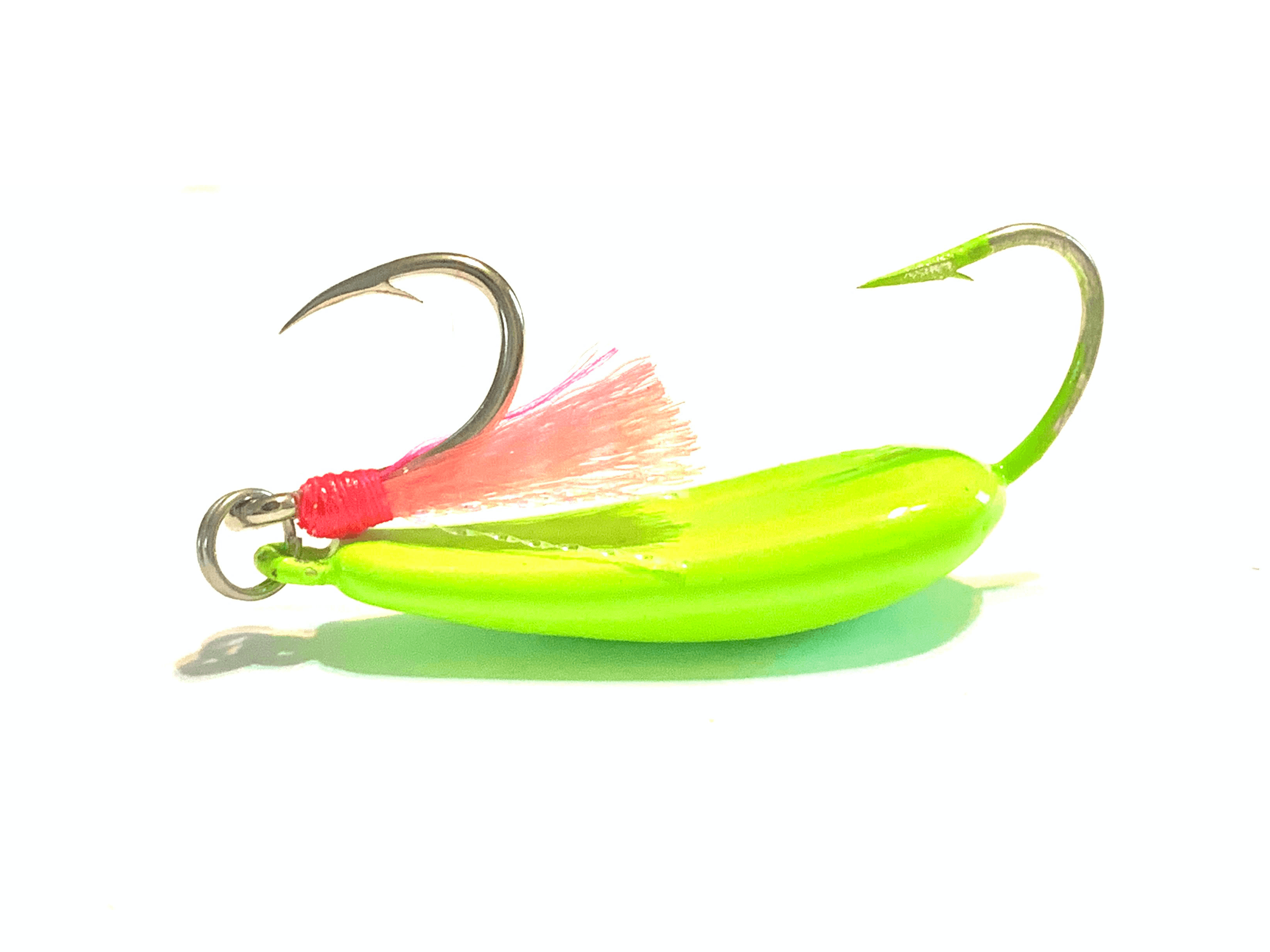 Chartreuse Pompano Jigs with Teasers - Hunting and Fishing Depot