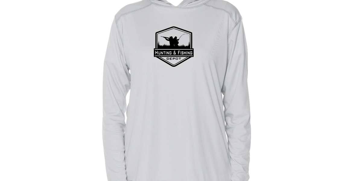Grey Hooded Performance Fishing Shirt- HFD