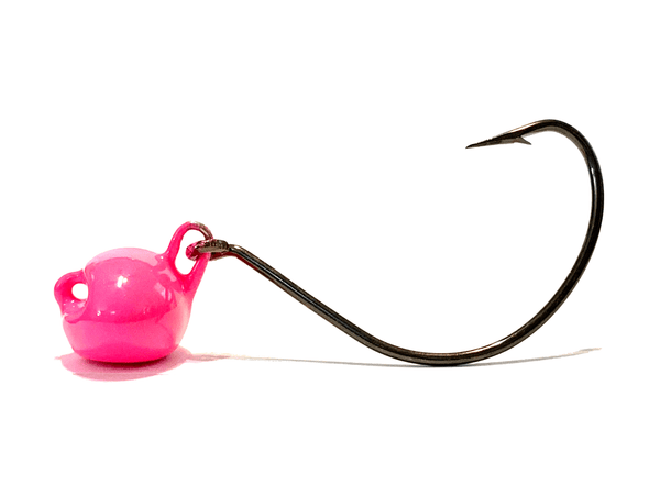 Pink live bait swing head flounder jig