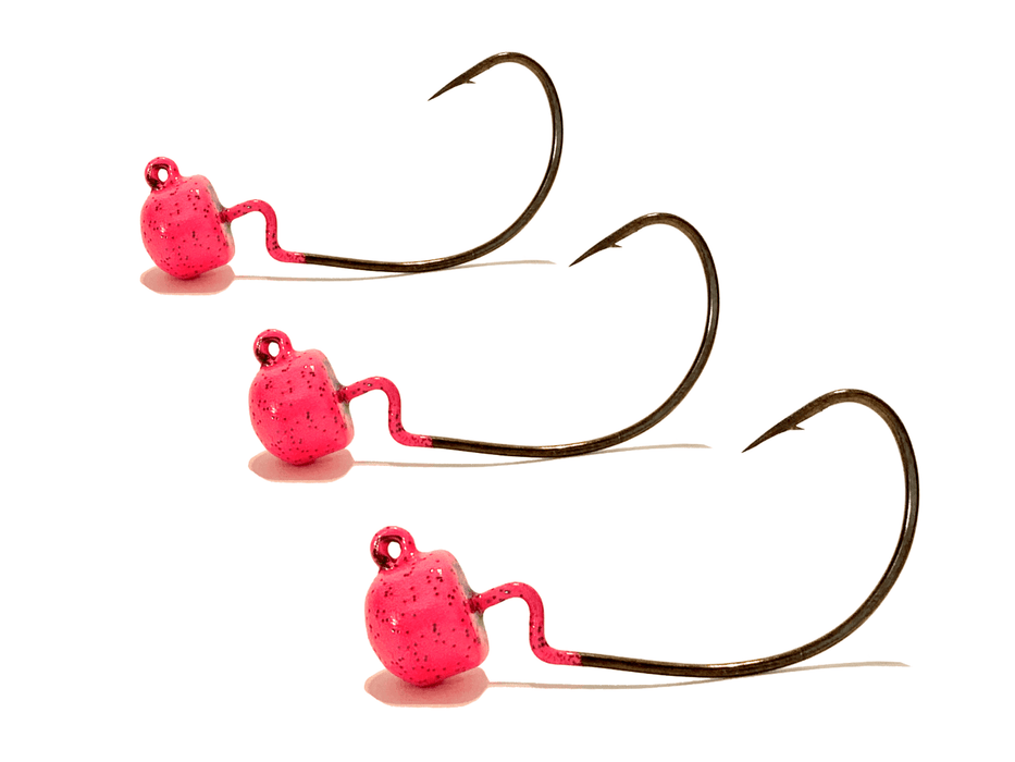 Pink Sparkle Ned Rig Jig Heads