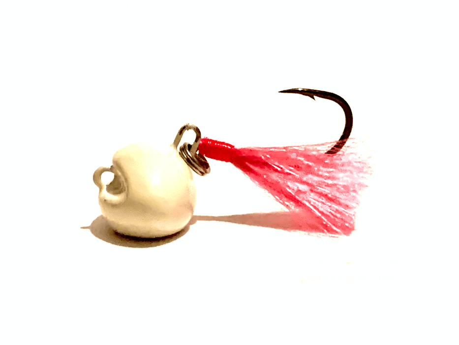White / Pink Swinging Pompano Jigger Fleas - Hunting and Fishing Depot
