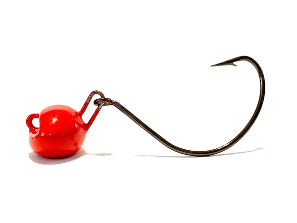 Red live bait swing head flounder jig