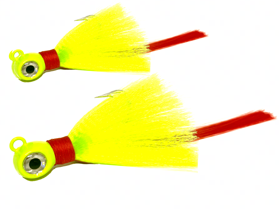 Two Pack Chartreuse and Red Snook Jig