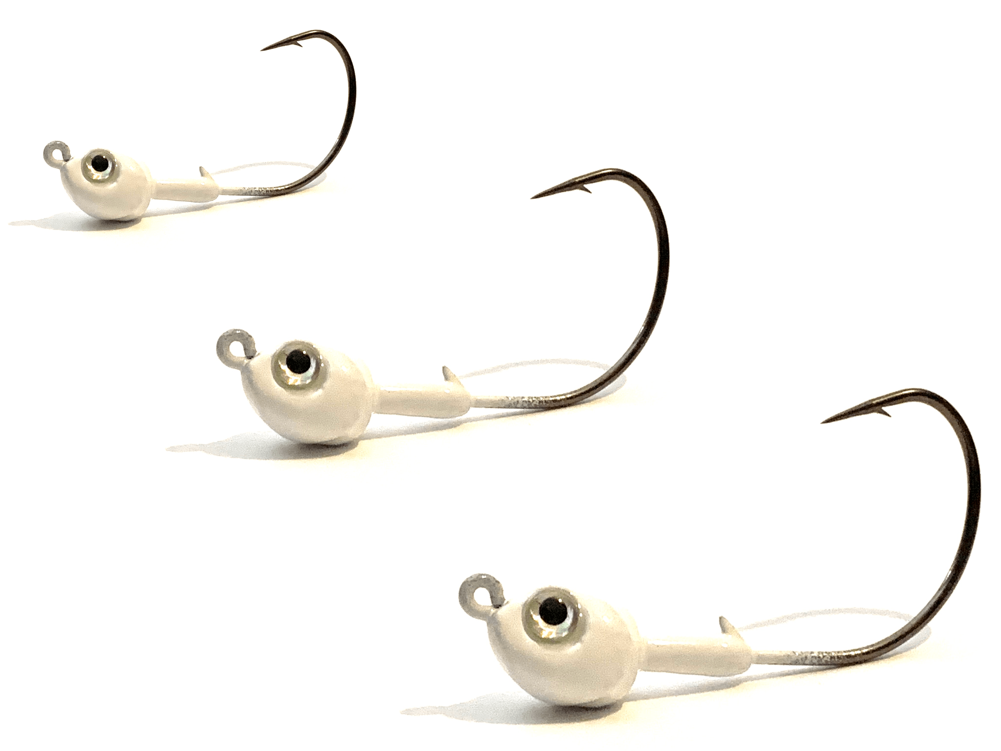 White Kahle Hook Live Bait Jig Heads 3pk