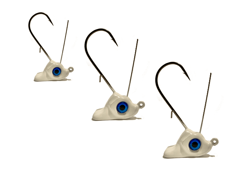 White Ned Rig Stand Up Jigs 3pk