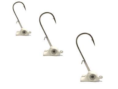 White Stand up Jig Heads 3pk