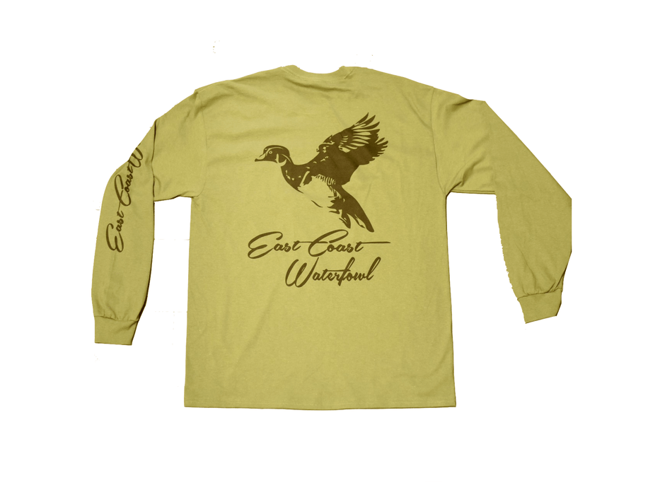 Army Green Wood Duck | East Coast Waterfowl | Long Sleeve Shirt - Hunting and Fishing Depot