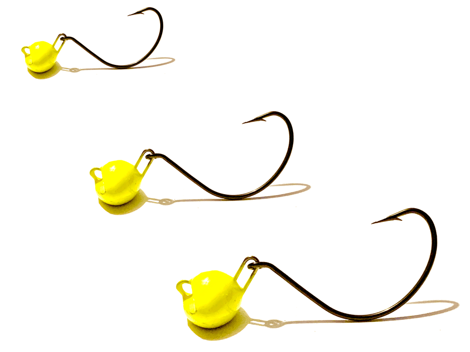 Yellow Chartreuse Flounder Jigs 3pk