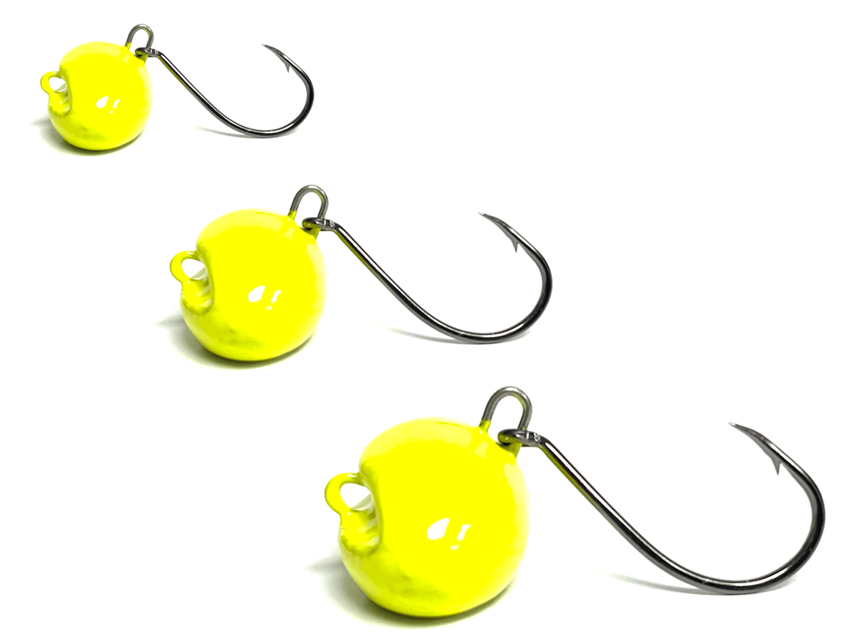Yellow Chartreuse Sheepshead Jigs 3pk