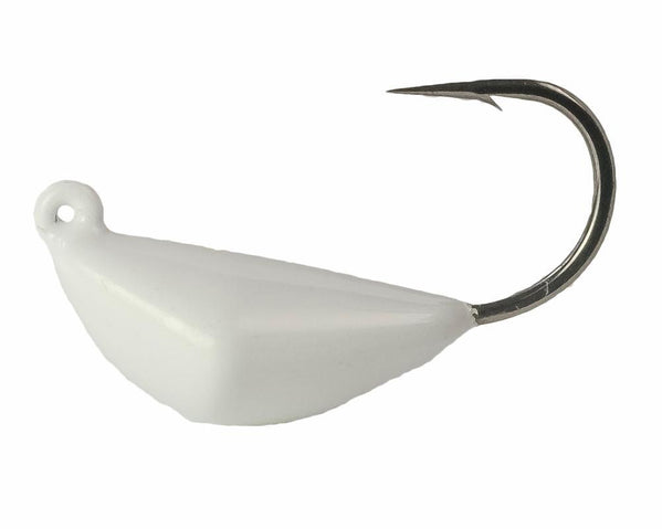 White Bottom Sweeper Jigs jig head, hand-poured and painted in the USA